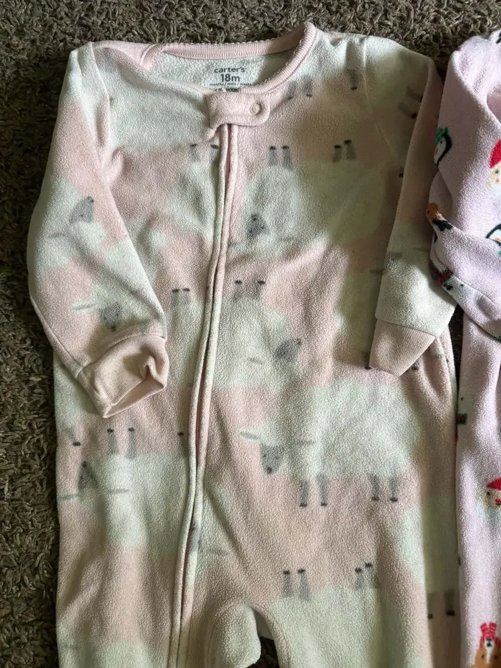 Carter's Holiday Sleep and Play Size 18M Lot of 3
